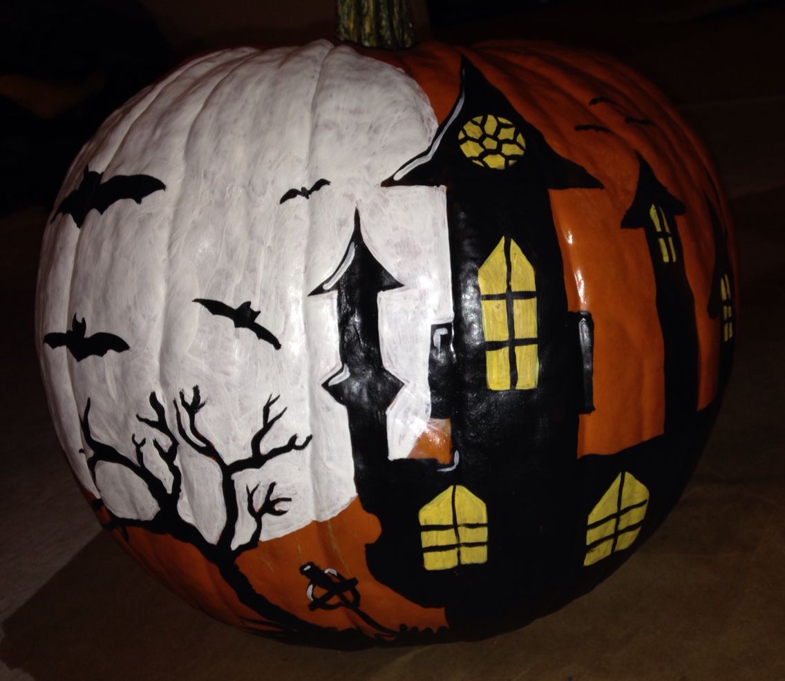 Haunted House Pumpkin Painting: A Spooky Art Form